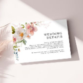 Rustikale Retro-Wildblume Hochzeitsdetails Begleitkarte