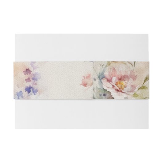 Rustikale Retro-Wildblumen Hochzeit Einladungsbanderole (Rückseitenbeispiel)