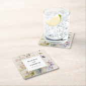 Rustikale Retro-Wildblumen Hochzeit Rechteckiger Pappuntersetzer (Vor Ort)