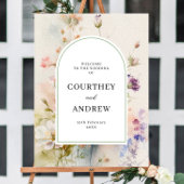 Rustikale Retro-Wildblumen Hochzeitswillkommen Poster