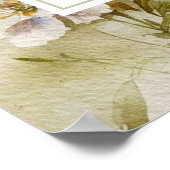 Rustikale Retro-Wildblumen Hochzeitswillkommen Poster (Ecke)