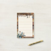 rustikale Retroflorenflechte Post-it Klebezettel (Auf Schreibtisch)