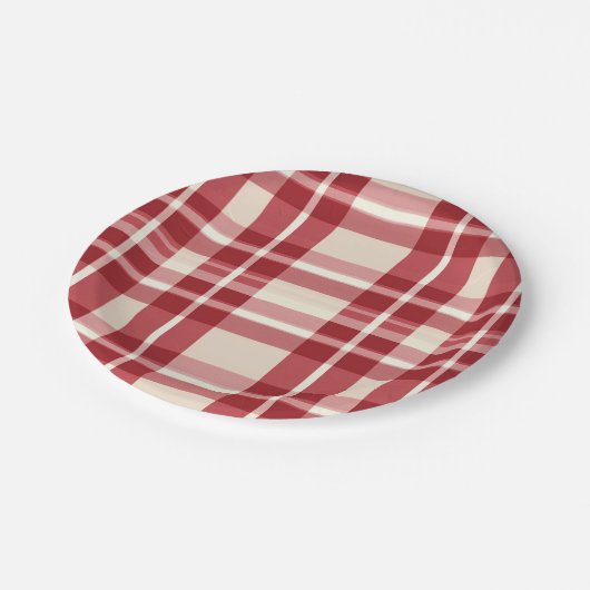 Rustikale Reverie | Aufnahme des Bauernhauses Rot  Pappteller (Schrägansicht)