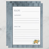 Rustikale Rezept-Seite für Kochbuch-Veranstalter (Vorne/Hinten)