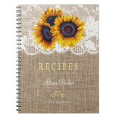Rustikale Rezepte für Sonnenblumen mit Bouquet-Bur Notizblock (Vorderseite)