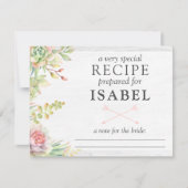 Rustikale Rezeptkarte für Wasserfarben Einladung (Vorderseite)