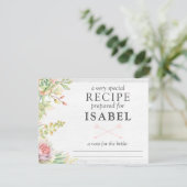 Rustikale Rezeptkarte für Wasserfarben Einladung (Stehend Vorderseite)