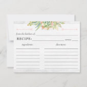 Rustikale Rezeptkarte für Wasserfarben Einladung (Rückseite)