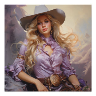 Rustikale Rhapsody: Cowgirl Wall Art Poster