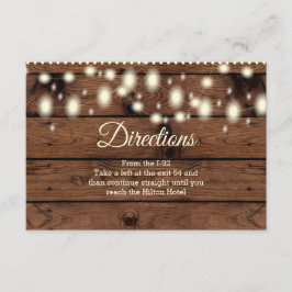 Rustikale Richtungen einfügen, Hochzeitrichtung ei Begleitkarte