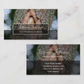 Rustikale Rinde Oberfläche graue Rechteck Streifen Visitenkarte (Vorne/Hinten)