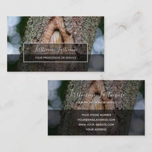 Rustikale Rinde Oberfläche graue Rechteck Streifen Visitenkarte (Vorne/Hinten)