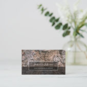 Rustikale Rinde Oberfläche graue Rechteck Streifen Visitenkarte (Stehend Vorderseite)