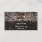 Rustikale Rinde Oberfläche graue Rechteck Streifen Visitenkarte (Rückseite)