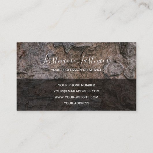 Rustikale Rinde Oberfläche graue Rechteck Streifen Visitenkarte (Rückseite)