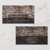 Rustikale Rinde Oberfläche graue Rechteck Streifen Visitenkarte (Vorne/Hinten)