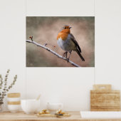 Rustikale Robin Print Poster (Küche)