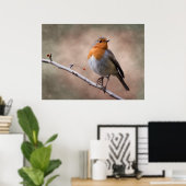 Rustikale Robin Print Poster (Heimbüro)