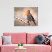 Rustikale Robin Wrapped Canvas Print Leinwanddruck (Insitu (Wohnzimmer))