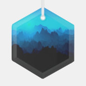 Rustikale, robuste Blauzungenerberge Ornament Aus Glas (Vorderseite)