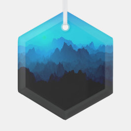 Rustikale, robuste Blauzungenerberge Ornament Aus Glas