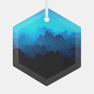 Rustikale, robuste Blauzungenerberge Ornament Aus Glas