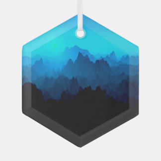 Rustikale, robuste Blauzungenerberge Ornament Aus Glas