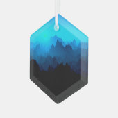 Rustikale, robuste Blauzungenerberge Ornament Aus Glas (Vorderseite Links)