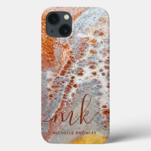 Rustikale Rock Gold Marmor Textur Custom Initials Case-Mate iPhone Hülle