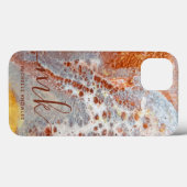Rustikale Rock Gold Marmor Textur Custom Initials Case-Mate iPhone Hülle (Rückseite (Horizontal))