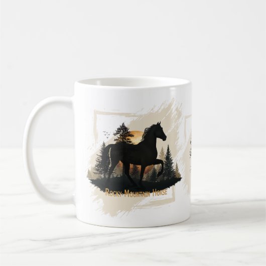 Rustikale Rocky Mountain Horse Silhouette Personal Kaffeetasse (Links)