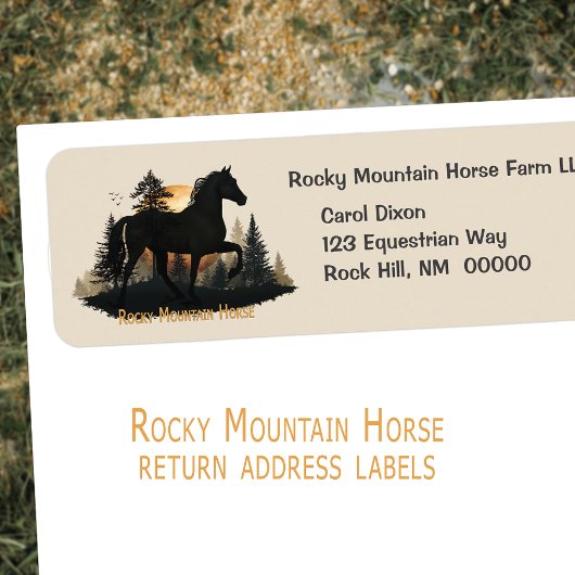 Rustikale Rocky Mountain Horse Sunset Address Labe