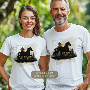 Rustikale Rocky Mountain Silhouette Sonnenuntergan T-Shirt