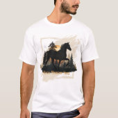 Rustikale Rocky Mountain Silhouette Sonnenuntergan T-Shirt (Vorderseite)