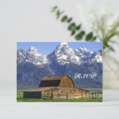 Rustikale Rocky Mountains Hochzeit RSVP Cards (Stehend Vorderseite)