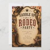 Rustikale Rodeo-Party Einladung (Vorderseite)
