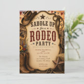 Rustikale Rodeo-Party Einladung (Stehend Vorderseite)