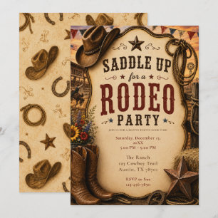 Rustikale Rodeo-Party Einladung