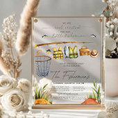 Rustikale Rolle spannend Fisherman Baby Dusche Acryleinladungen