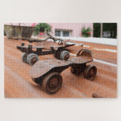 Rustikale Roller-Skate Tin Roof Orange Tones Puzzle (Horizontal)
