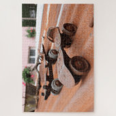 Rustikale Roller-Skate Tin Roof Orange Tones Puzzle (Vertikal)