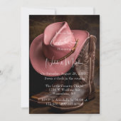 Rustikale Romance: Boots & Hat Couples Dusche Einladung (Vorderseite)