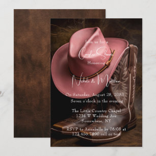 Rustikale Romance: Boots & Hat Couples Dusche Einladung