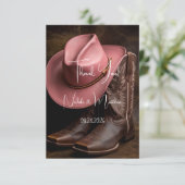 Rustikale Romance: Boots & Hat Dankeskarte (Stehend Vorderseite)