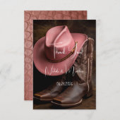 Rustikale Romance: Boots & Hat Dankeskarte (Vorne/Hinten)
