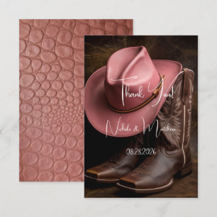 Rustikale Romance: Boots & Hat Dankeskarte