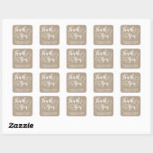 Rustikale Romance Imitate Kraft Paper Wedding Viel Quadratischer Aufkleber (Blatt)