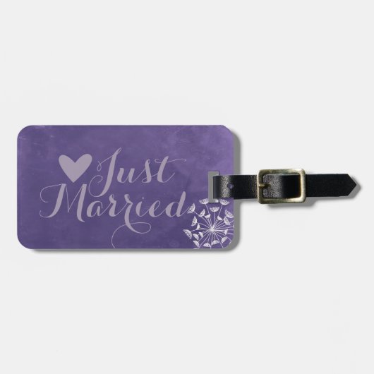 Rustikale Romance lila Gepäckanhänger (Vorderseite horizontal)