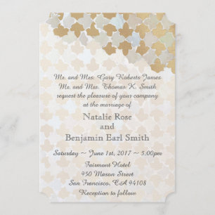 Rustikale romanische Hochzeit   Imitats Gold Foil  Einladung