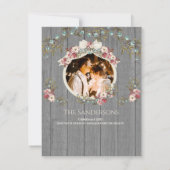 Rustikale Romantik 4 Foto Urlaub | Weihnachtskarte (Rückseite)